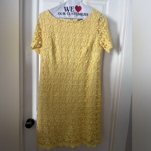 Jessica Howard eyelet shift dress yellow